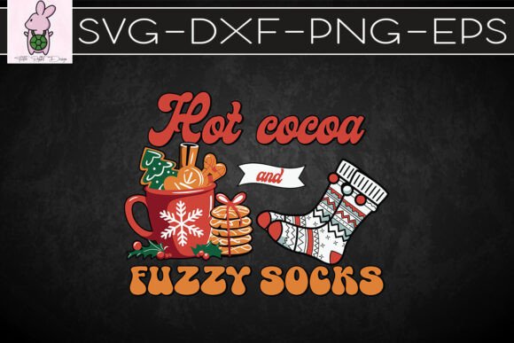 Cozy Christmas Hot Cacao Fuzzy Socks SVG