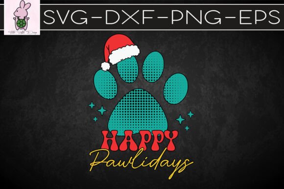 Happy Pawlidays Retro Christmas Dog SVG Graphics