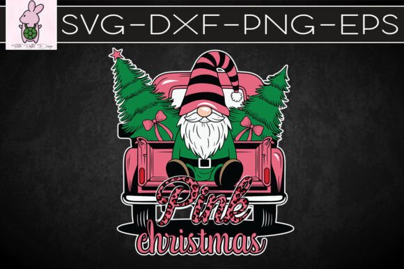 Pink Christmas Truck Gnome SVG: Crafts & Graphics