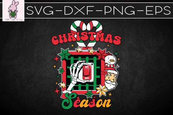 Retro Xmas Season on Off Skeleton SVG: Graphics for Crafts & Content