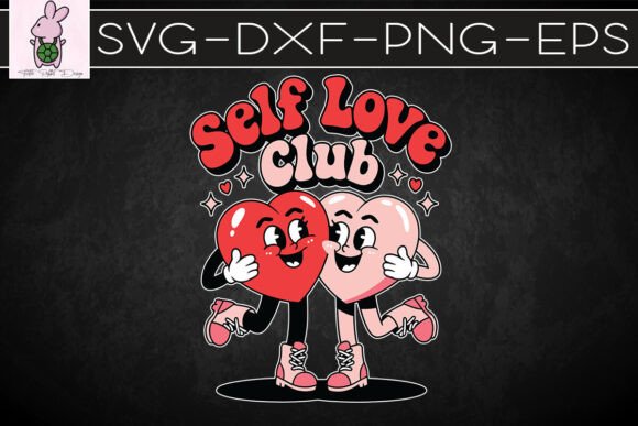 Self Love Club Valentines Retro SVG: Graphics for Crafts & Creative Brands