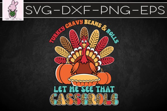 Turkey Gravy Beans and Roll SVG